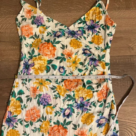 O’Neill Kiki white, orange, yellow sleeveless wrap minidress, S - Picture 7 of 9